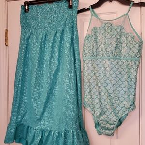 JUSTICE 14 PLUS MERMAID SWIMSUIT LOT!